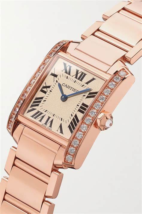 cartier rose gold tank|cartier tank watch gold women's.